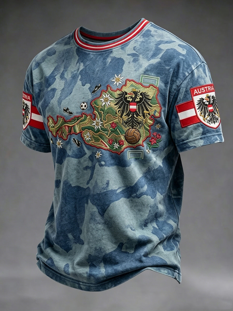 Vintage österreich ische Tarnkarte lässig T-Shirt