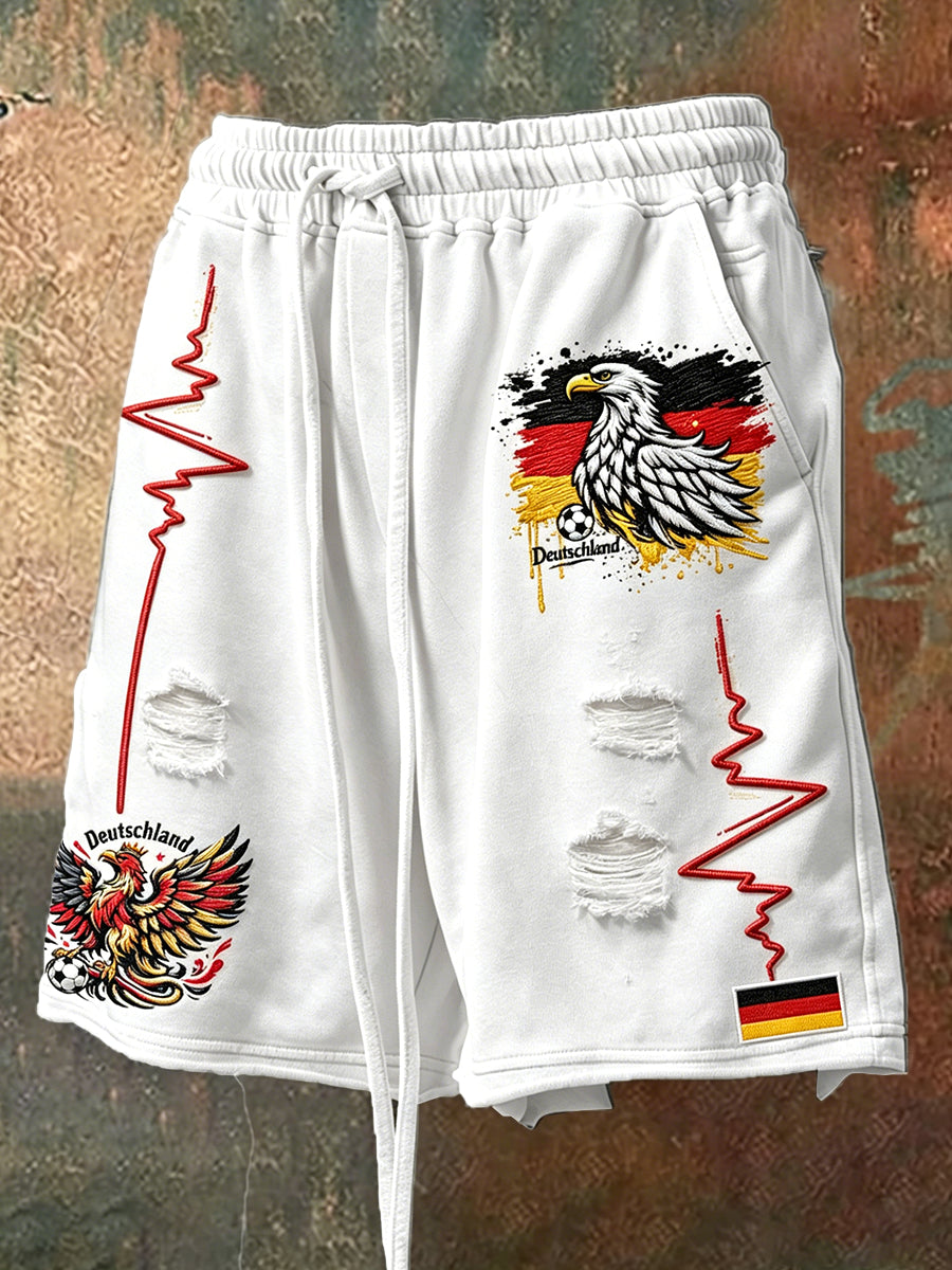 Herren-Shorts mit Kunstprint und lässigem Tunnelzug