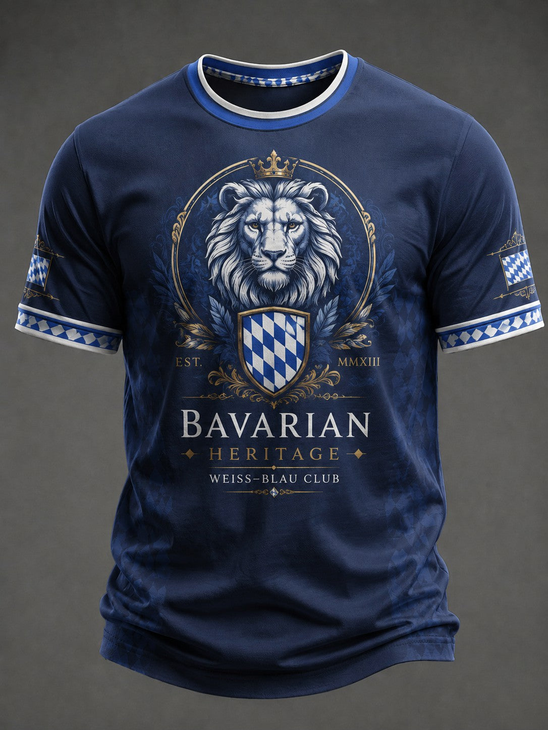 Deutsches Bayerisches Löwen-bedrucktes T-Shirt für Männer