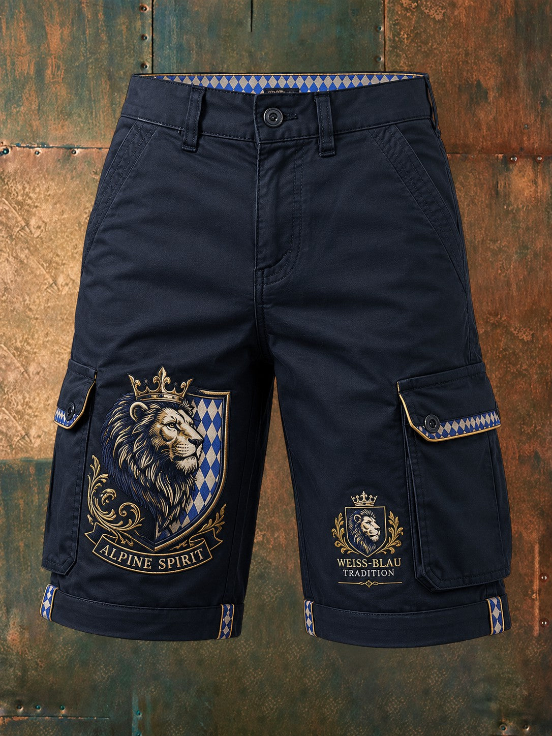 Herren-Shorts mit deutschem bayerischem Löwen-Druck