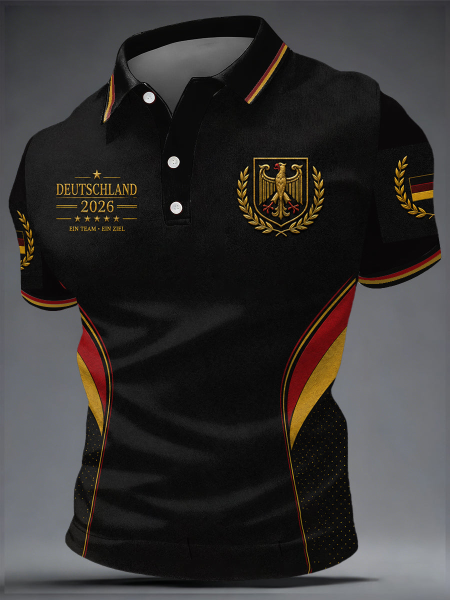 Herren-Deutschland-Fußballfan-Print-Lässiges Oberteil