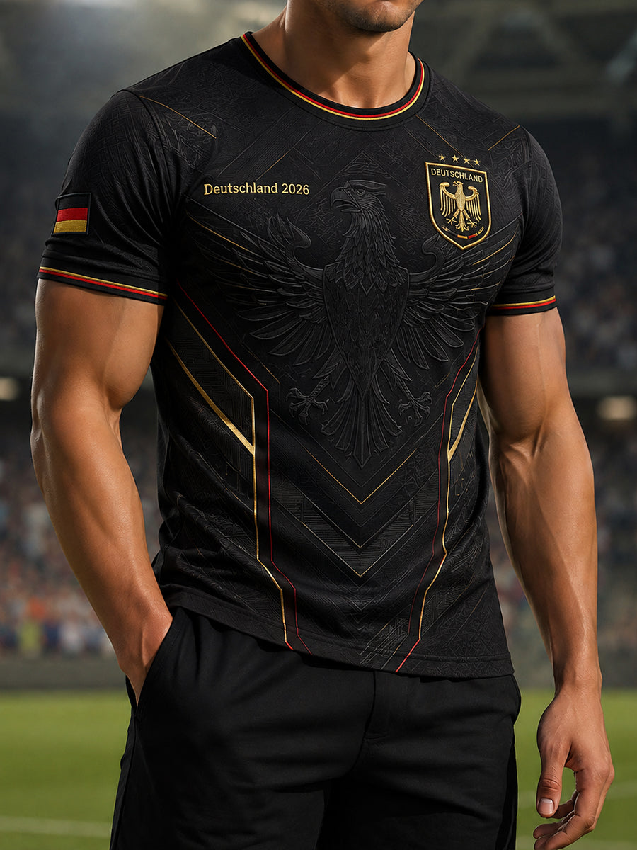 Herren-T-Shirt mit deutschem Fußballfan-Print