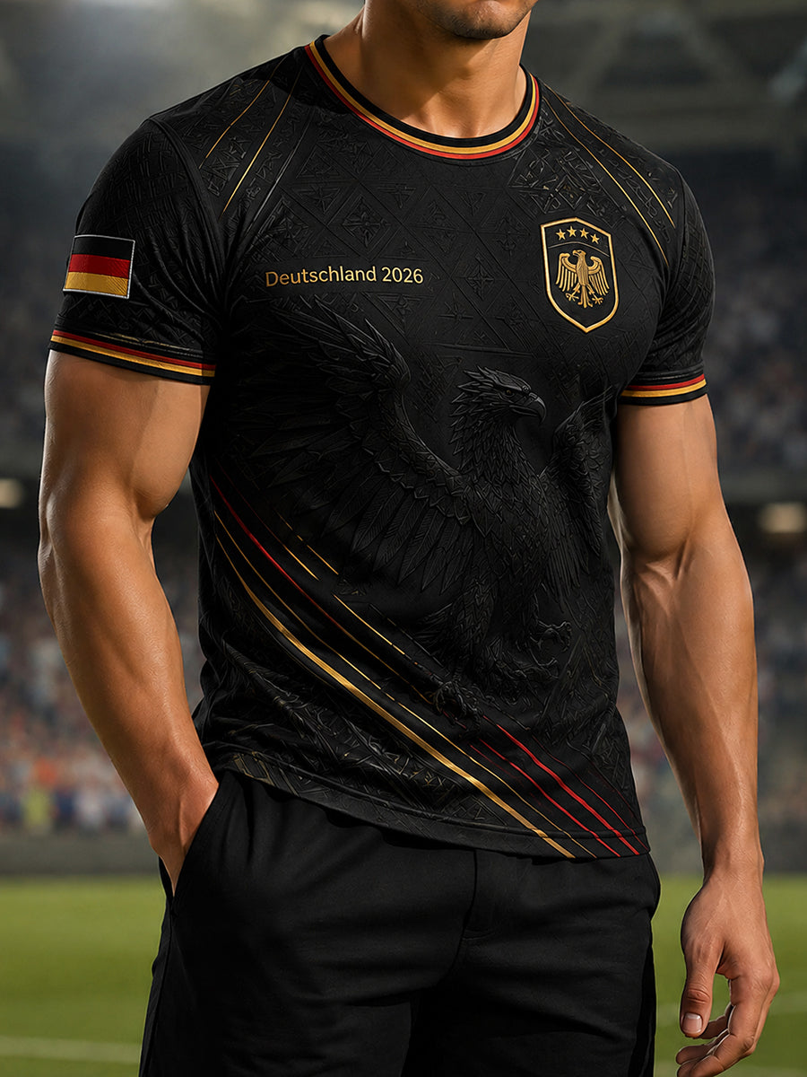 Herren-T-Shirt mit deutschem Fußballfan-Print