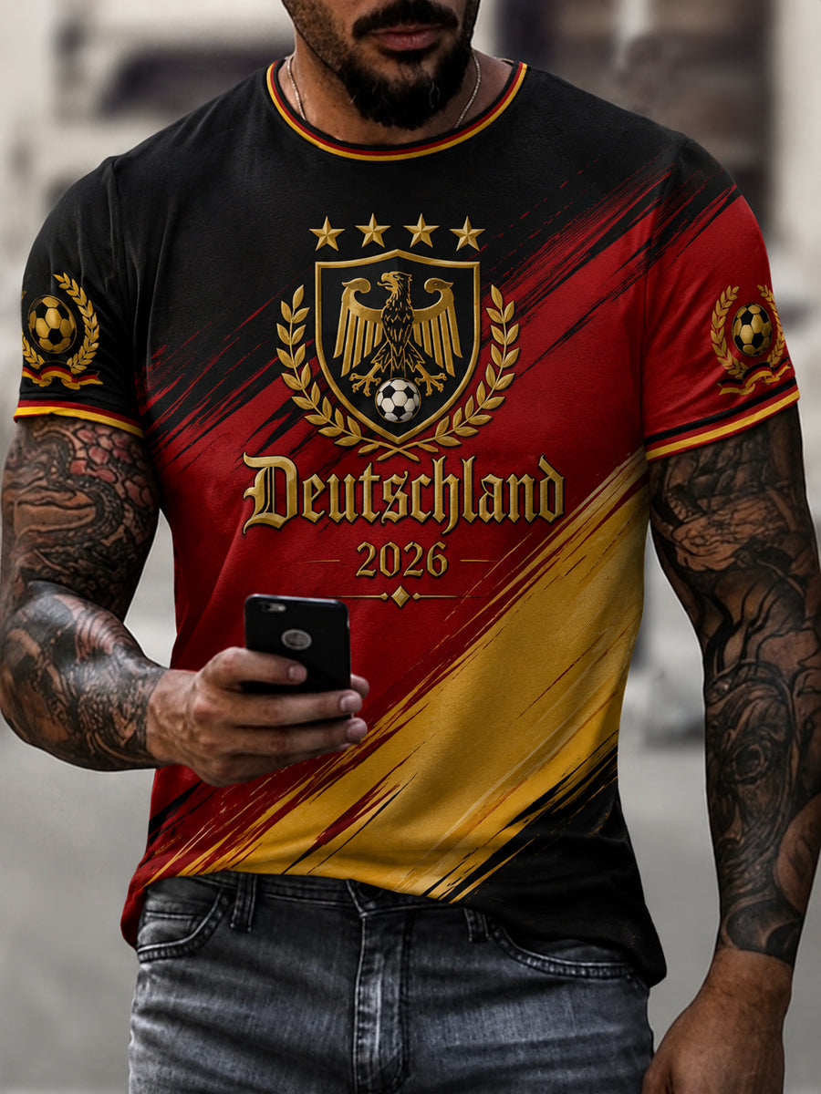 Herren-Deutschland-Fußballfan-T-Shirt mit Grafikdruck