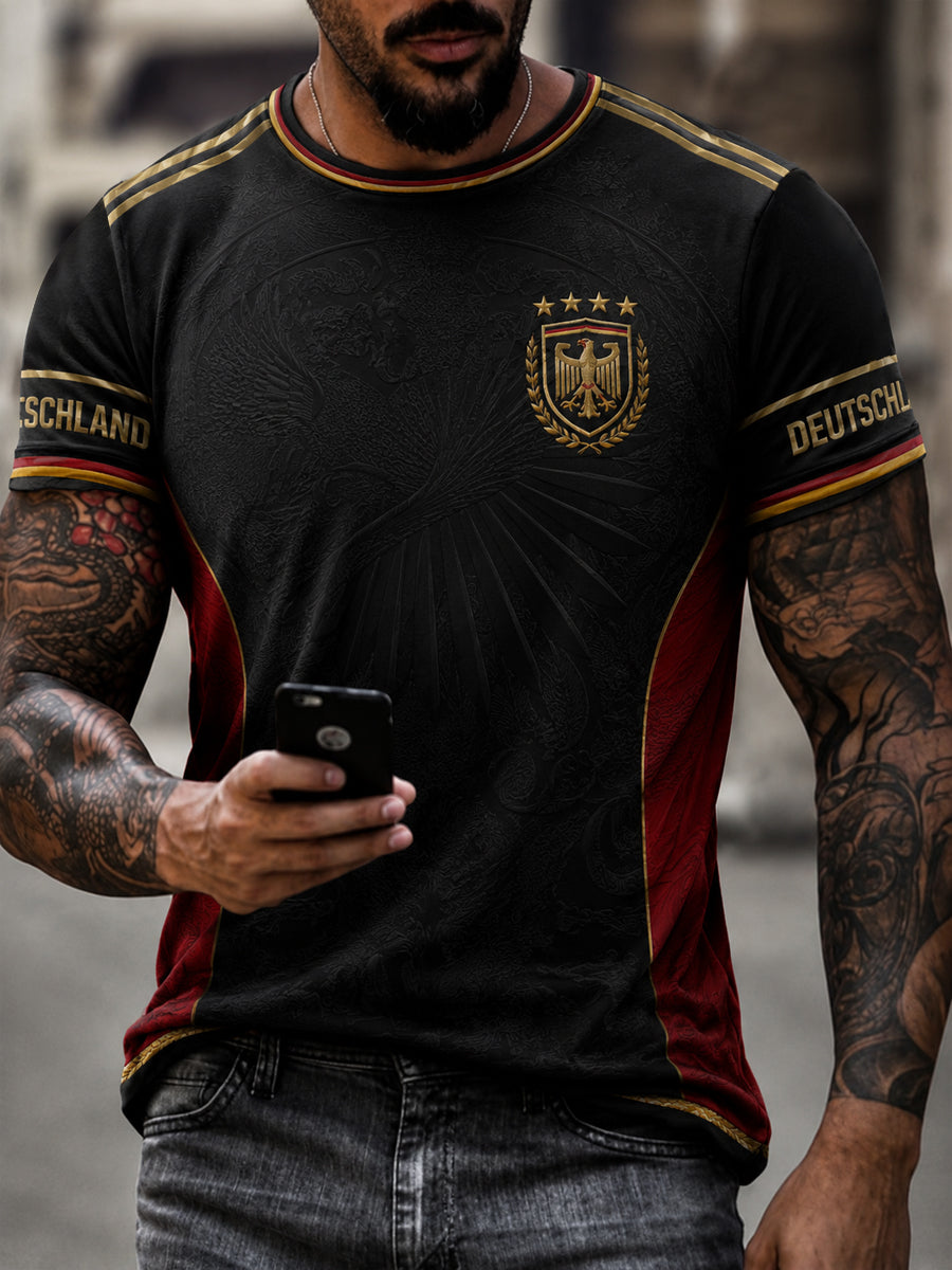 Herren-Deutschland-Fußballfan-T-Shirt mit Grafikdruck