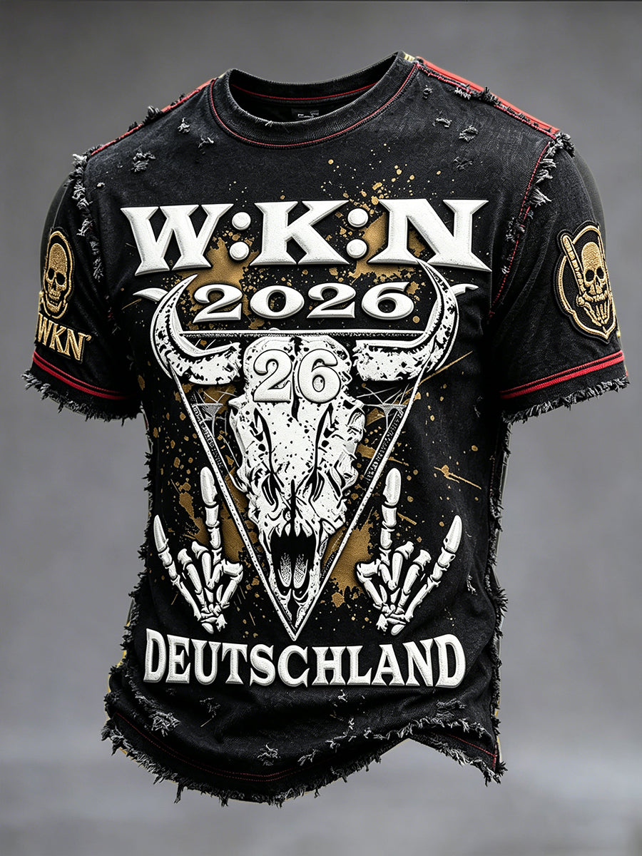 Herren-T-Shirt mit WKN-Print zum deutschen Wacken Metal Festival – cool und stylisch
