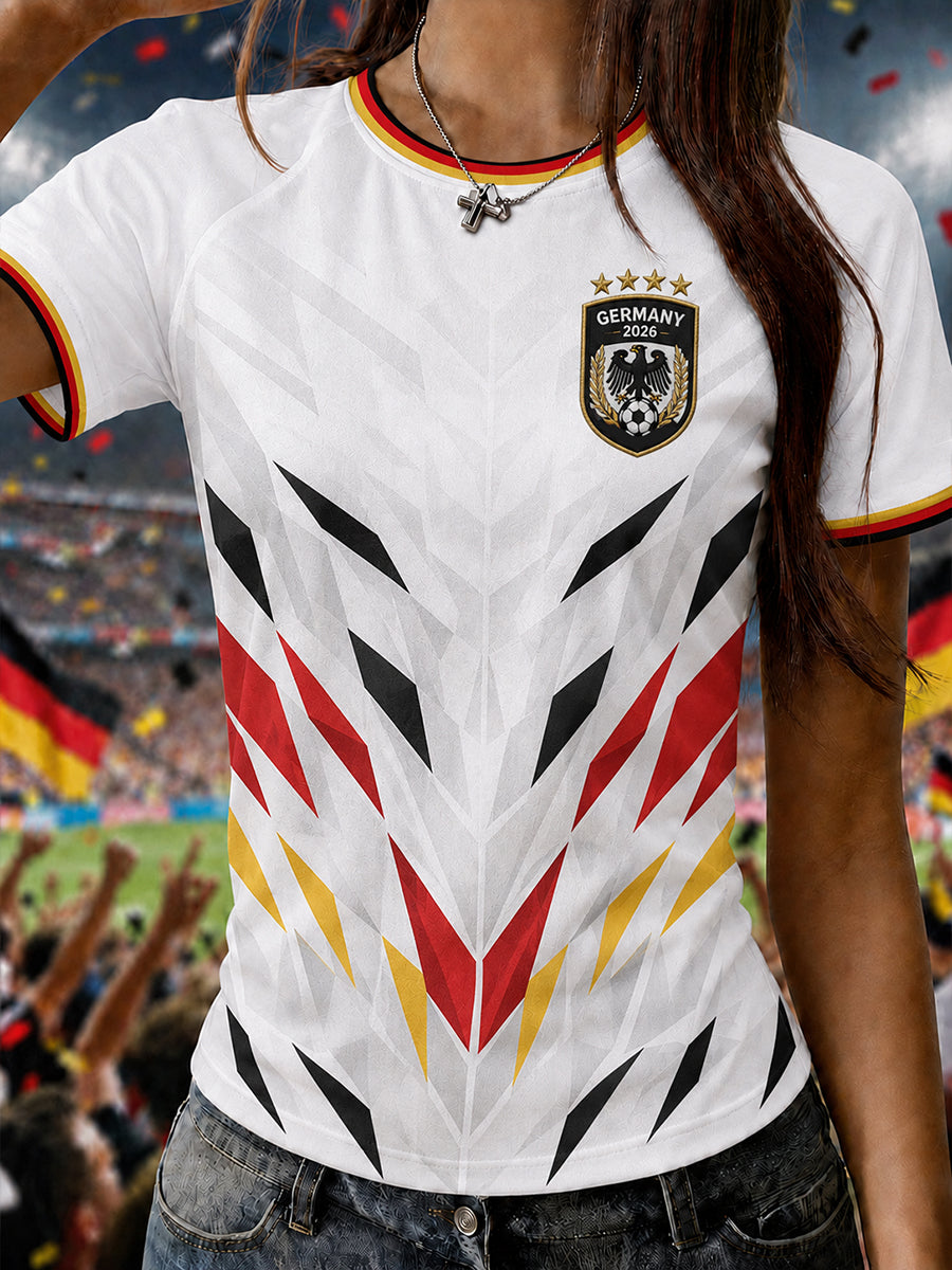 Damen-T-Shirt mit deutschem Fußballfan-Print