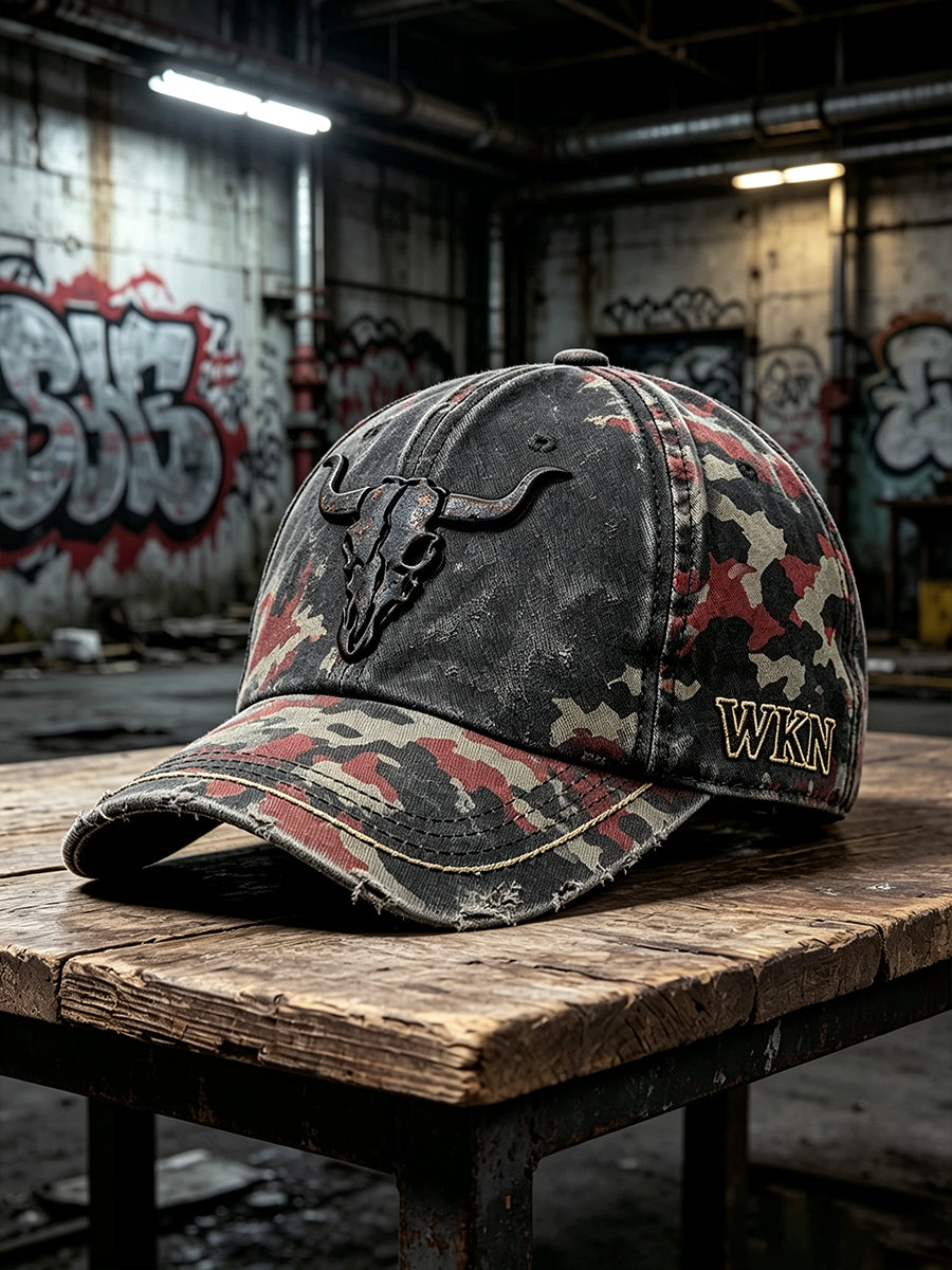 Deutscher Wacken-Metal-Festival-Camouflage-Print-Retro-Latzhut
