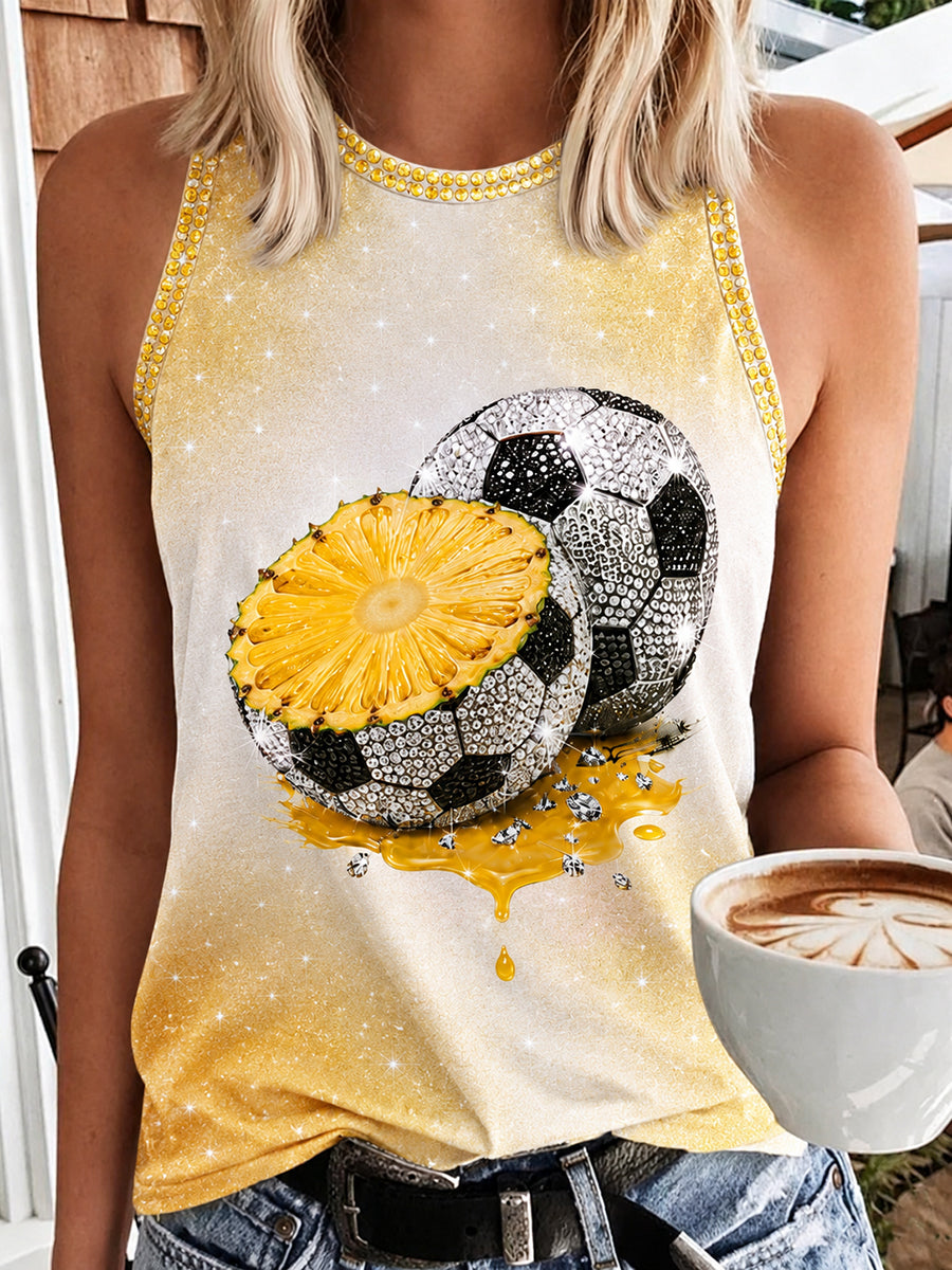 Sommerlicher Obst-Fußball-Art-Design-Weste für Damen