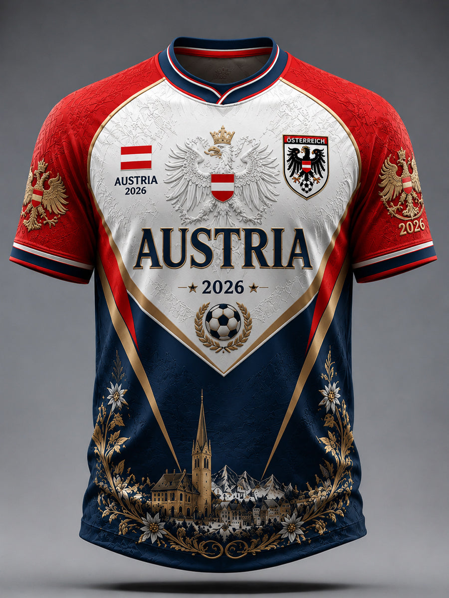 Retro-Österreich 2026 Fußballfan-Lässiges T-Shirt