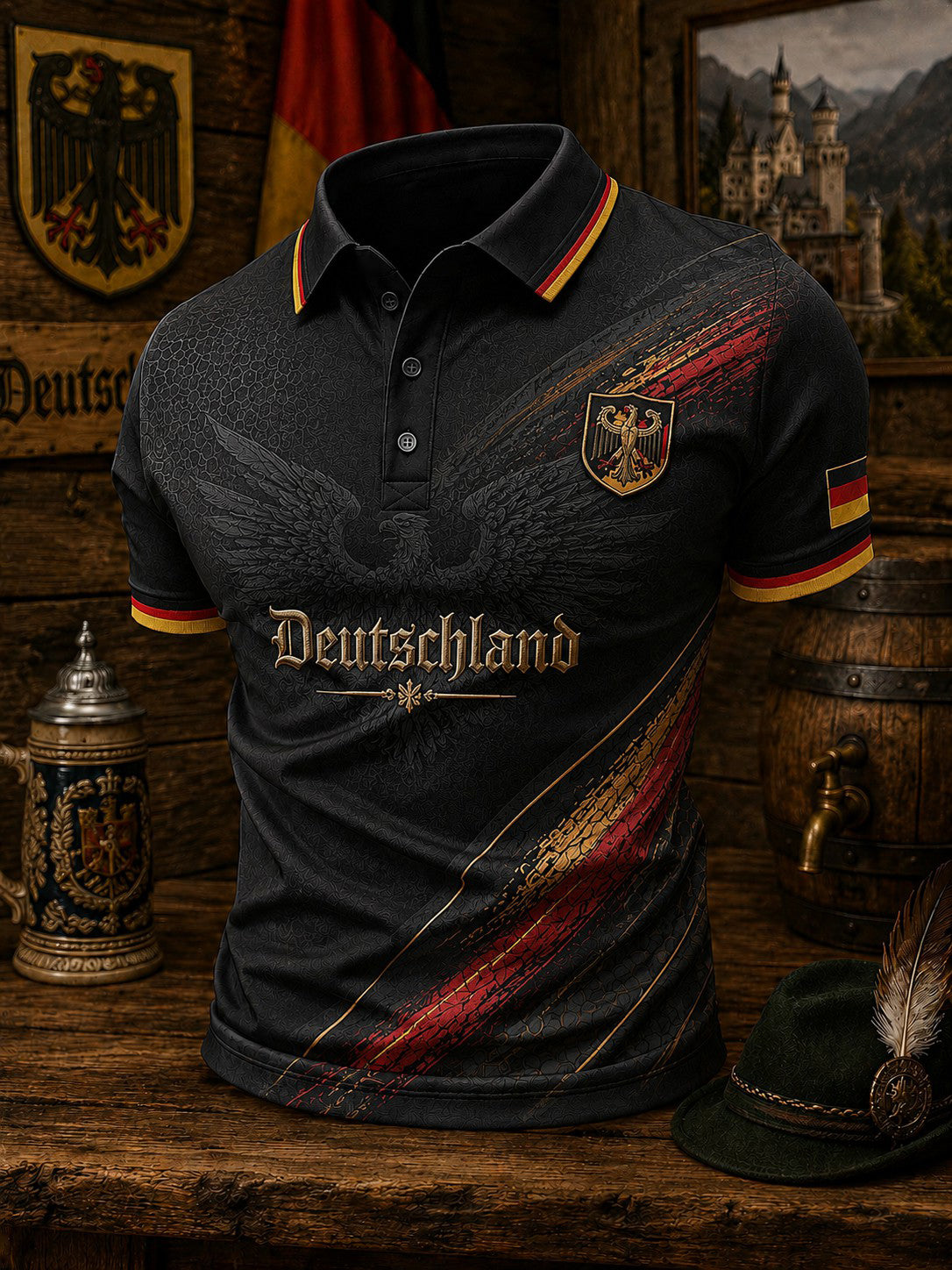 Herren-Fußballshirt mit Deutschland-Druck