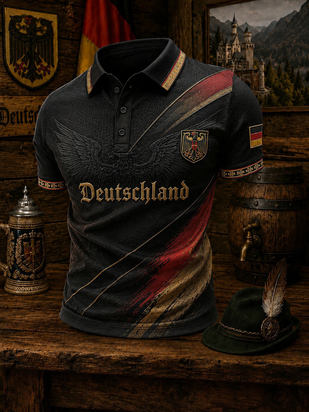 Herren-Fußballshirt mit Deutschland-Druck