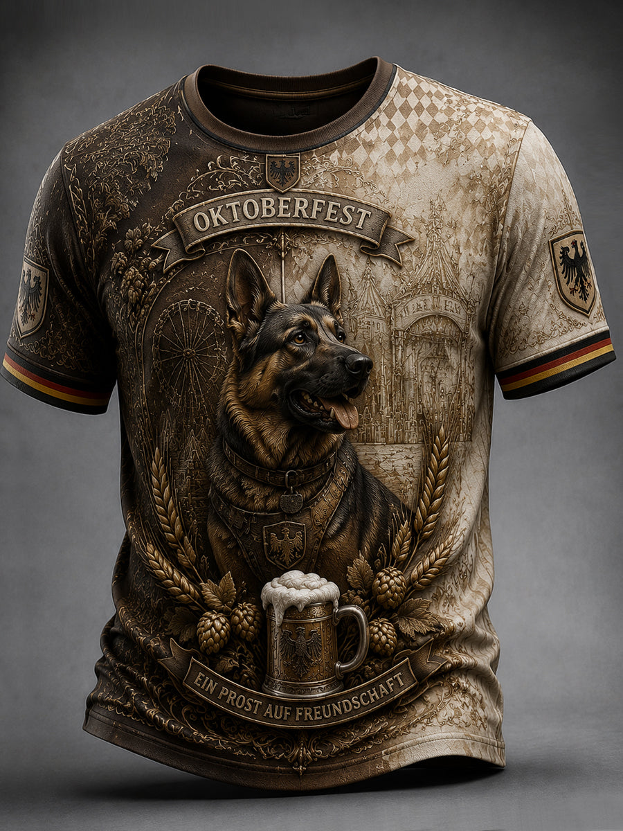 Retro-Deutsches Bierliebhaber-Hund-T-Shirt
