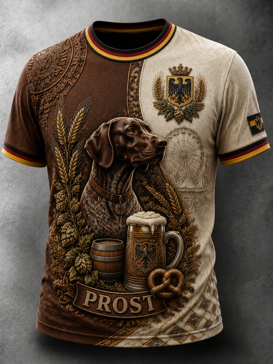 Retro-Oktoberfest-T-Shirt im deutschen Stil für Hundeliebhaber