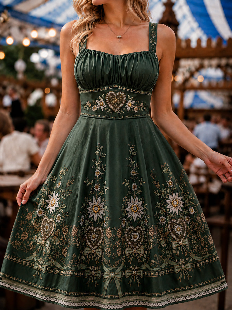 Oktoberfest-Druck-Halterkleid für Damen