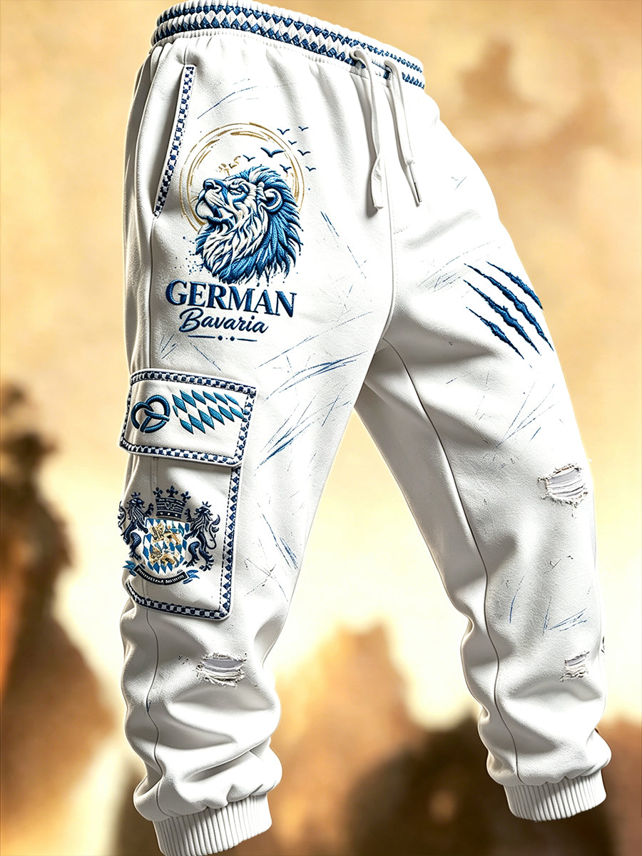 Herren-Weiß-Bayerische Graffiti-Print-Freizeit-Sport hose
