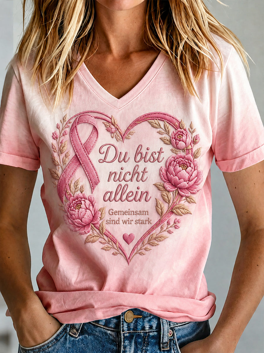 T-Shirt mit Aufdruck zur Brustkrebsaufklärung für Frauen