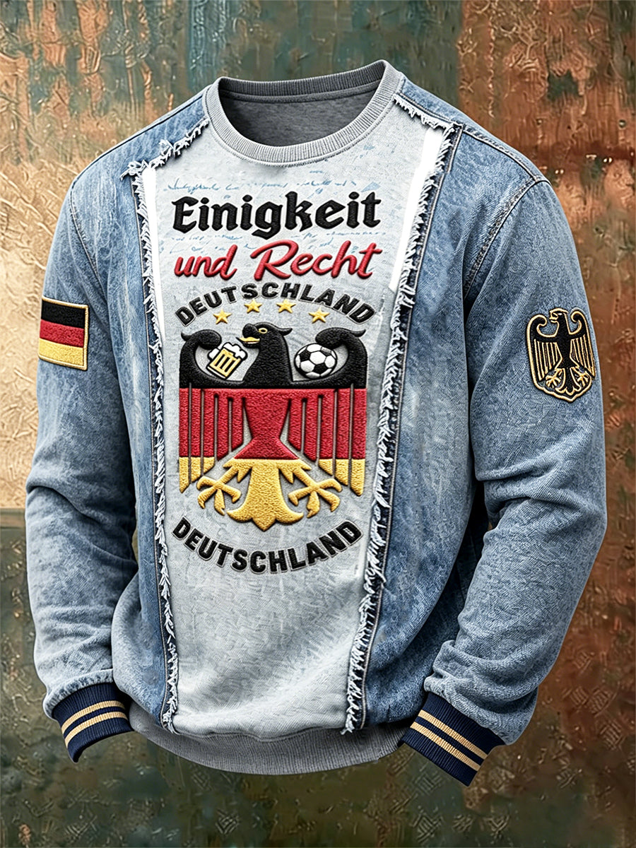 Langärmliges T-Shirt mit Patchwork druck für Männer