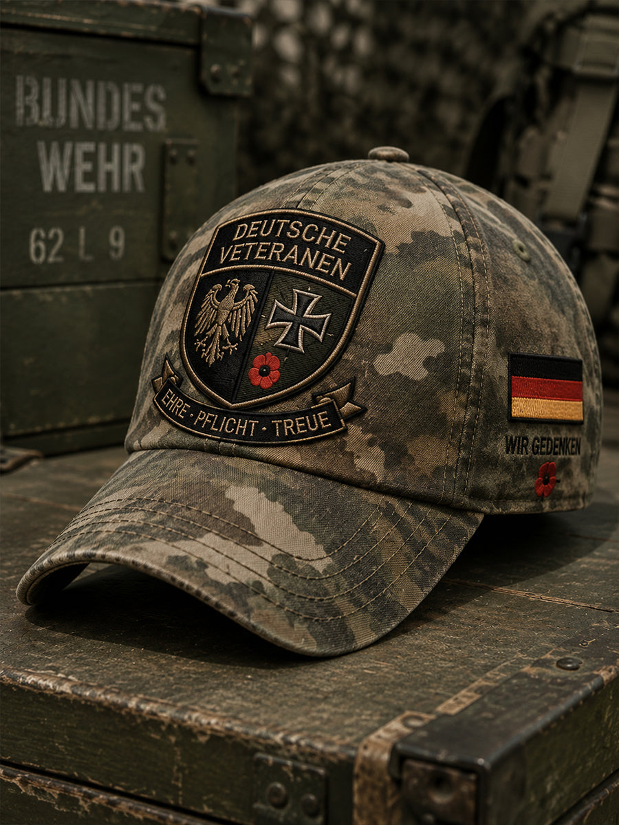 Hat With Vintage-Style Military Print