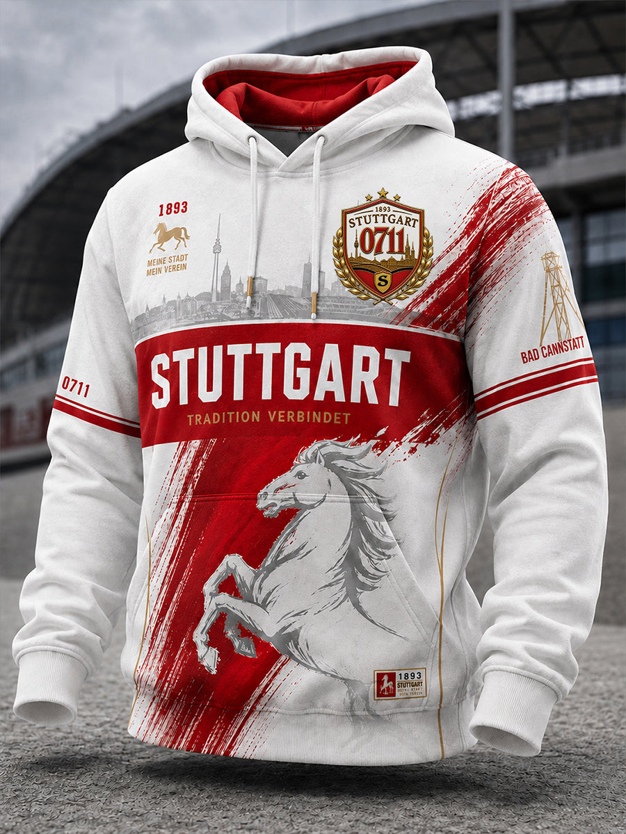 Men's Vfb Stuttgart Oversized Drop-Shoulder Hoodie With Pockets