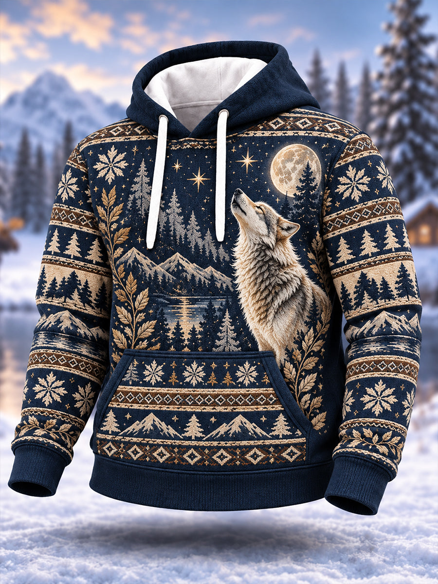 Men's Nordic Forest Animal Hoodie