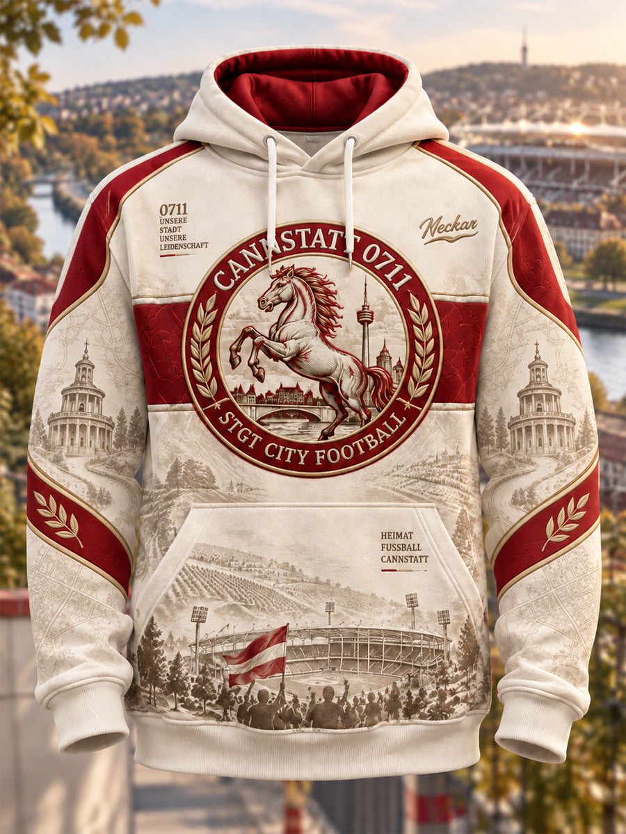 Men's Vfb Stuttgart Oversized Drop-Shoulder Hoodie With Pockets