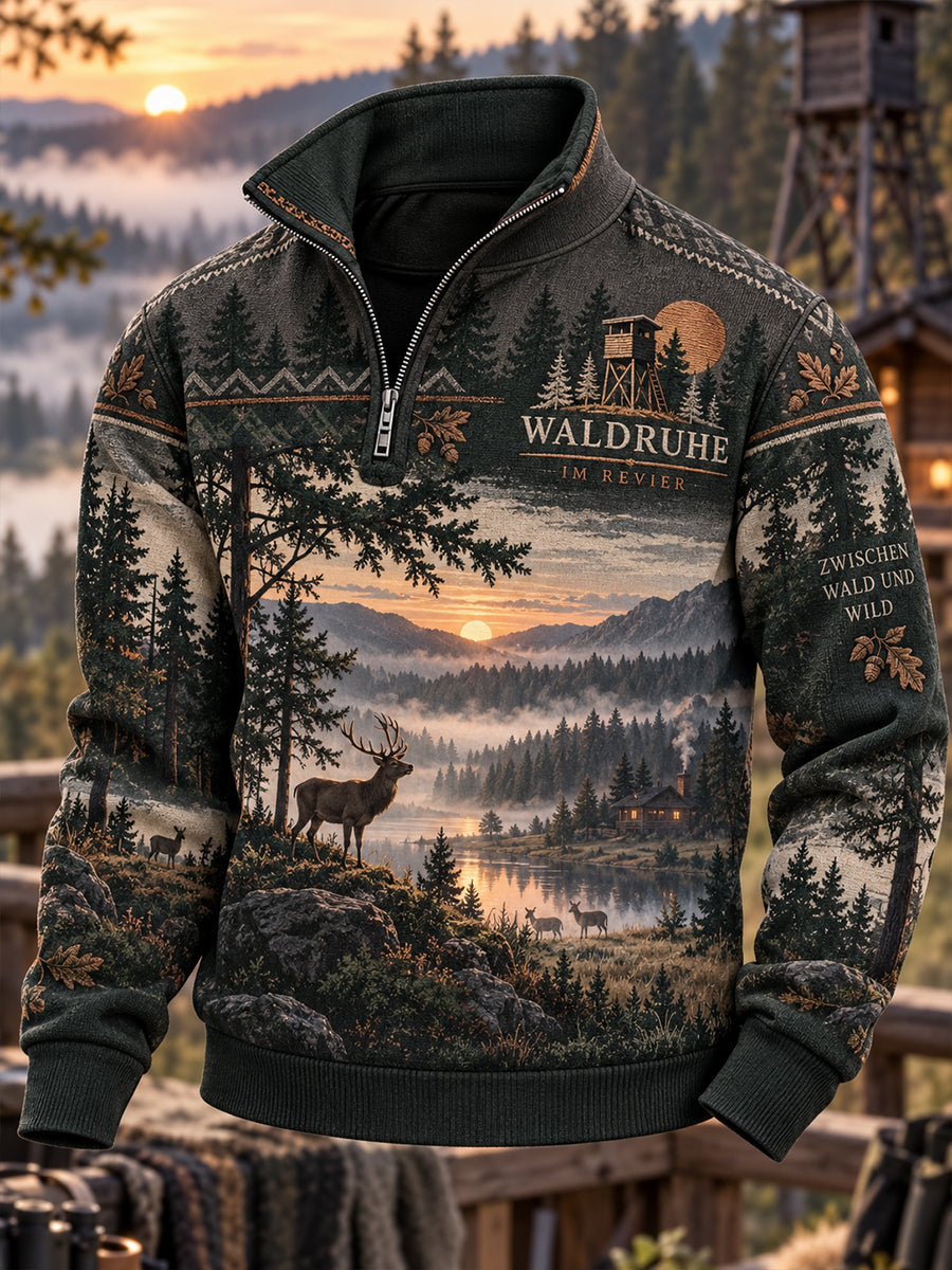 Men's German Hunting Season Half-Zip Long-Sleeve Sweatshirt