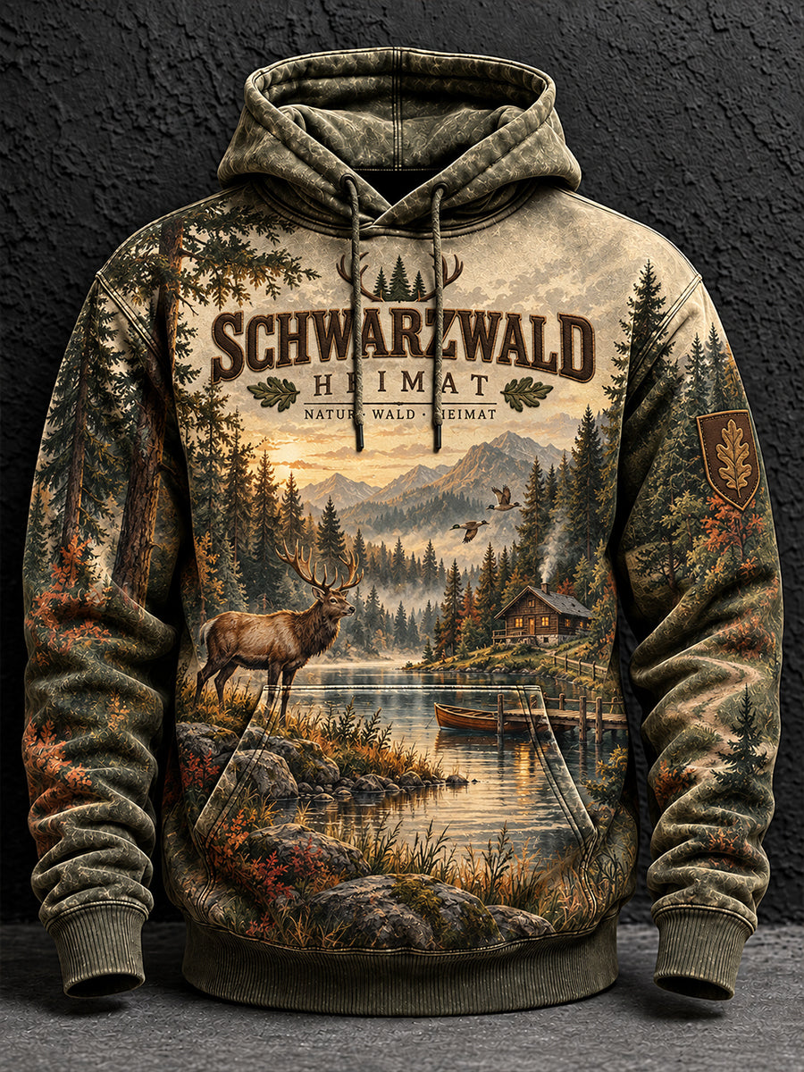 Men's German Hunting Season Oversized Drop-Shoulder Hoodie with Pockets