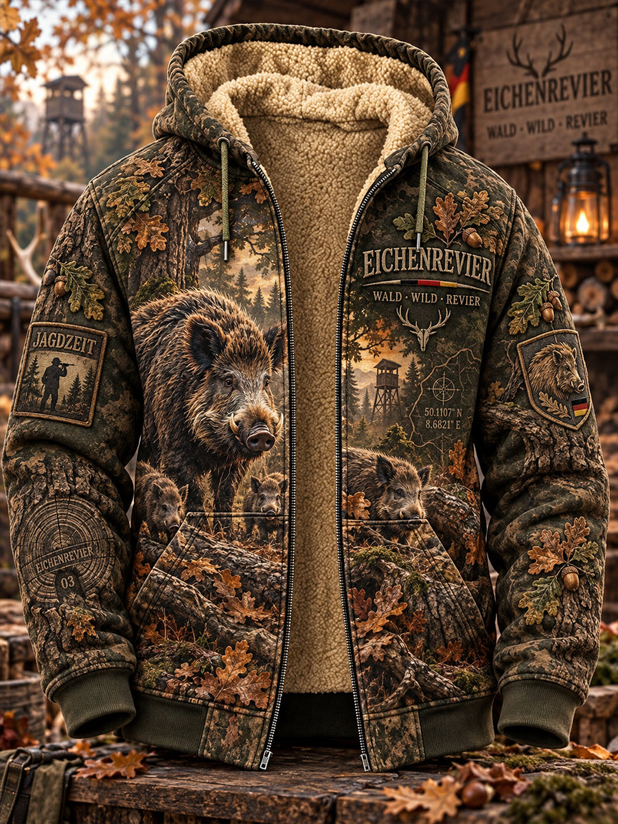 Men's German Hunting Season Fleece-Lined Hooded Jacket