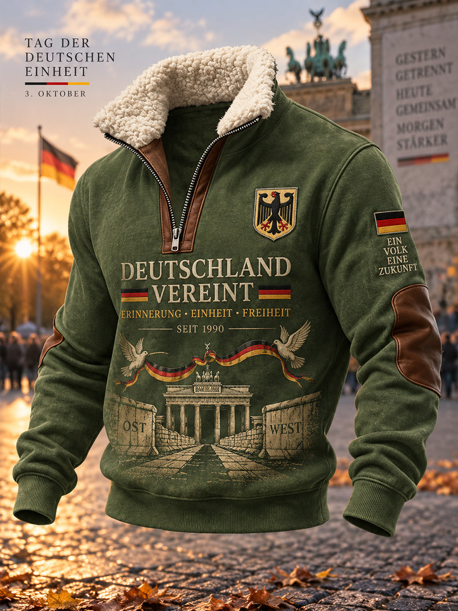 Men's Unity Day Commemorative Graphic Print Mock-Neck Long-Sleeve Sweatshirt