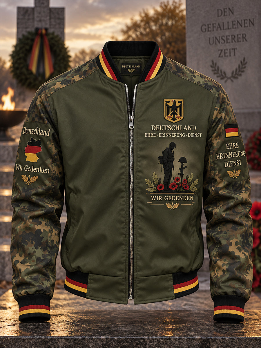Men's Veteran Memorial Graphic Print Jacket