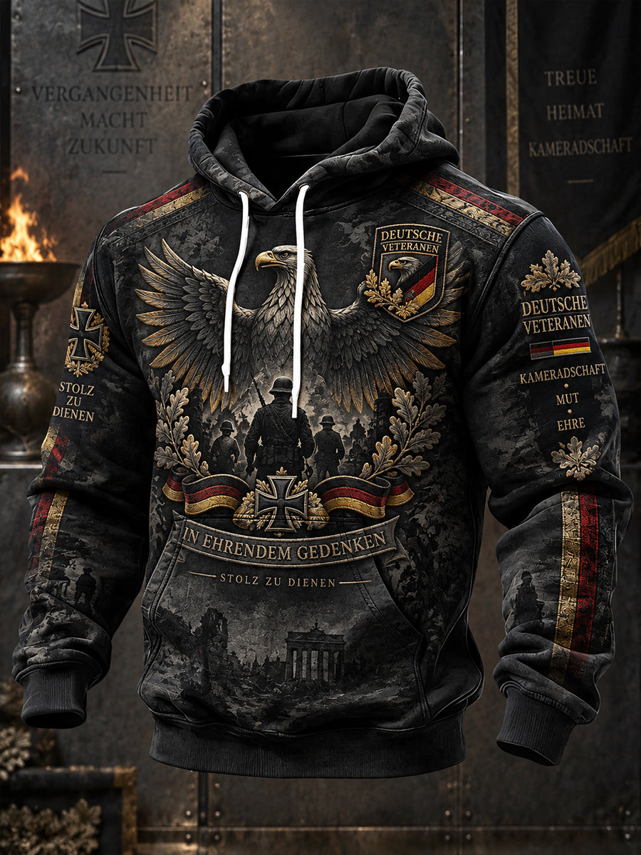 Men's Veteran Memorial Graphic Print Hoodie