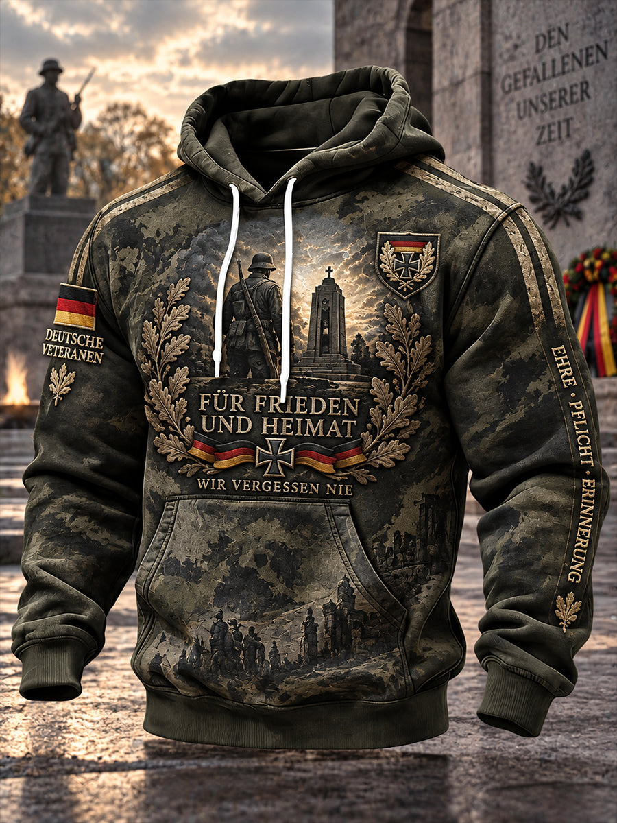 Men's Veteran Memorial Graphic Print Hoodie