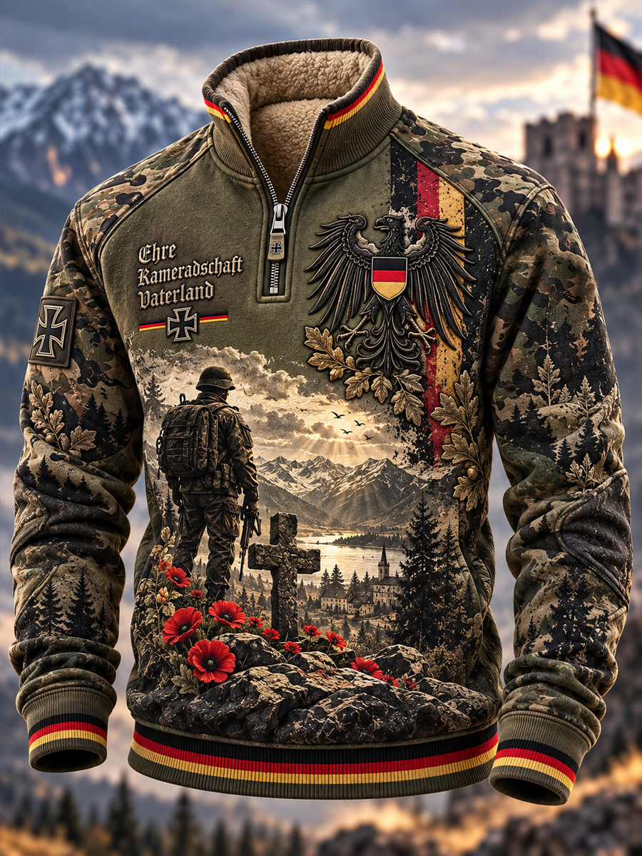 Men's Veteran Placketed Sleeve Sweater