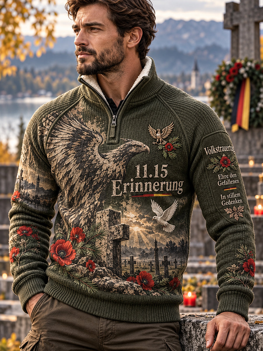Men's National Day Of Mourning Commemorative Graphic Knit Turtleneck Sweatshirt