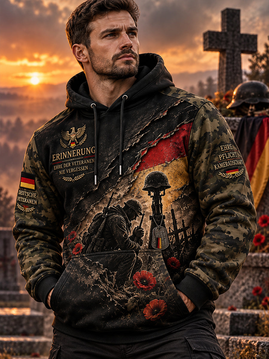 Men's Veteran Memorial Graphic Print Hoodie
