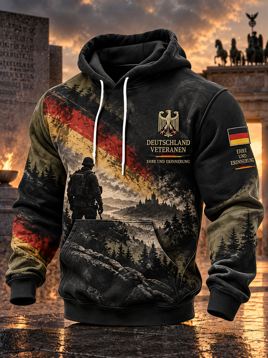 Men's Veteran Memorial Graphic Print Hoodie