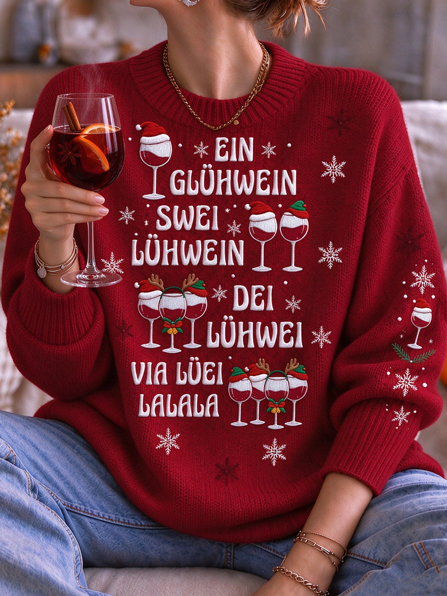 Women's Christmas Print Crew Neck Sweater
