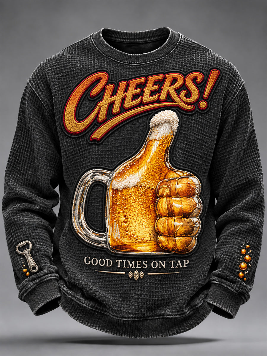 Men's Beer Culture Waffle Long Sleeve T-Shirt