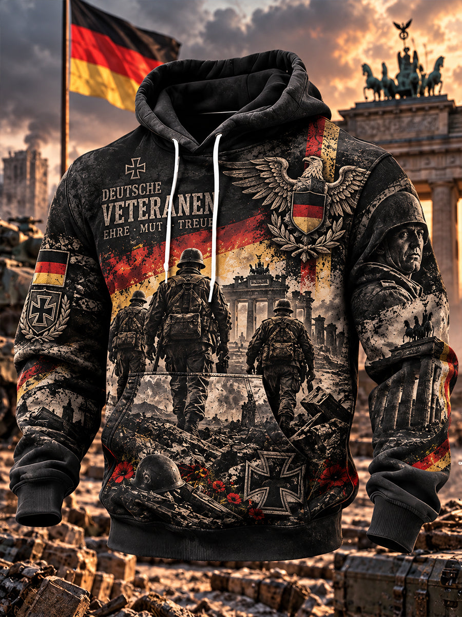 Men's Veteran Memorial Graphic Print Hoodie