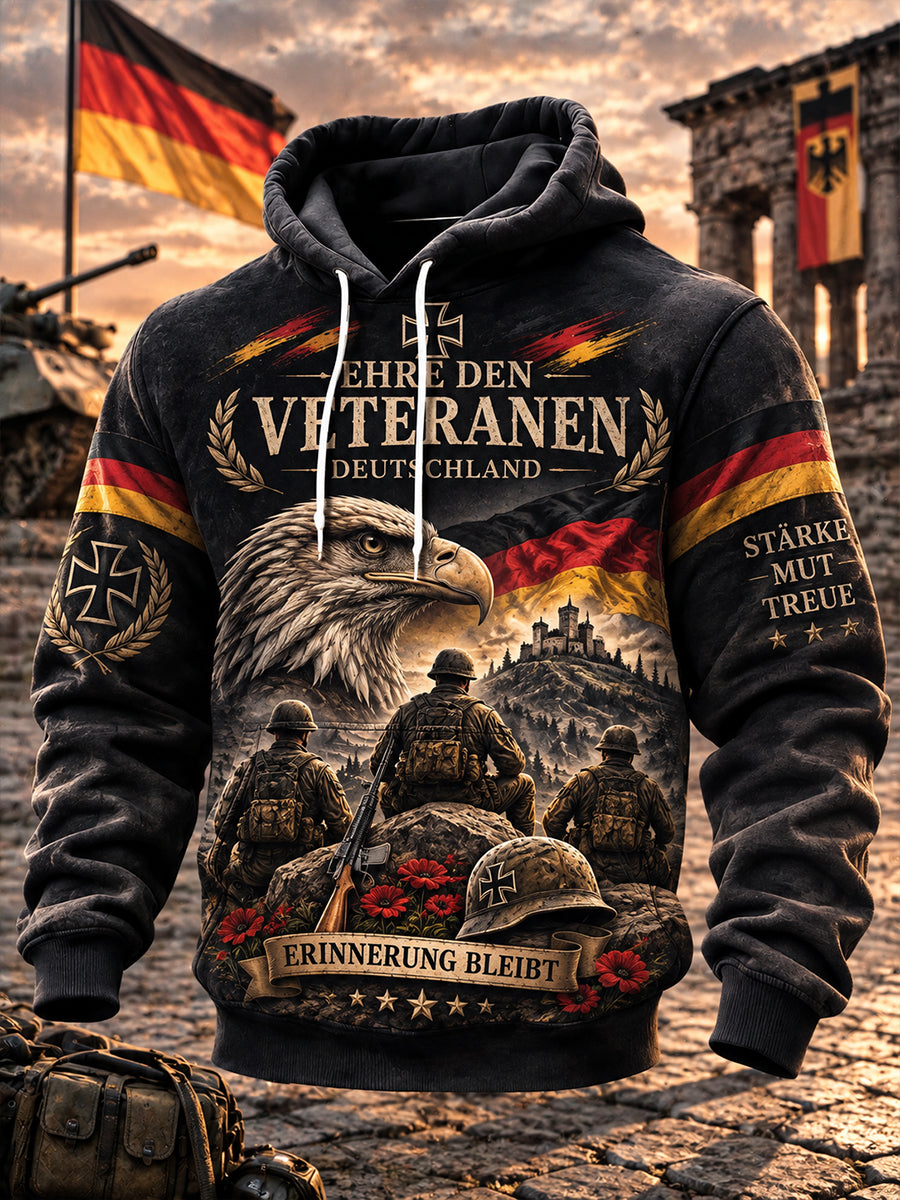 Men's Veteran Memorial Graphic Print Hoodie
