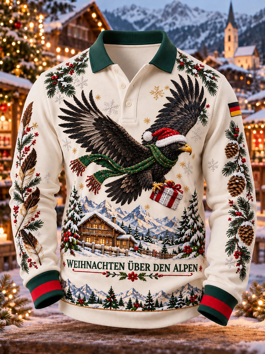 Men's Christmas Print Long Sleeve Shirt