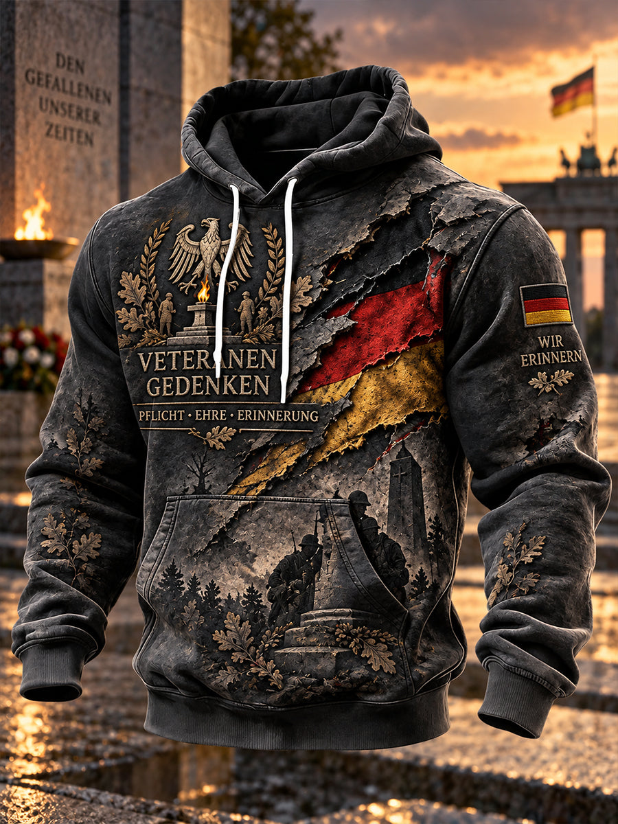 Men’s Veteran Memorial Graphic Print Hoodie
