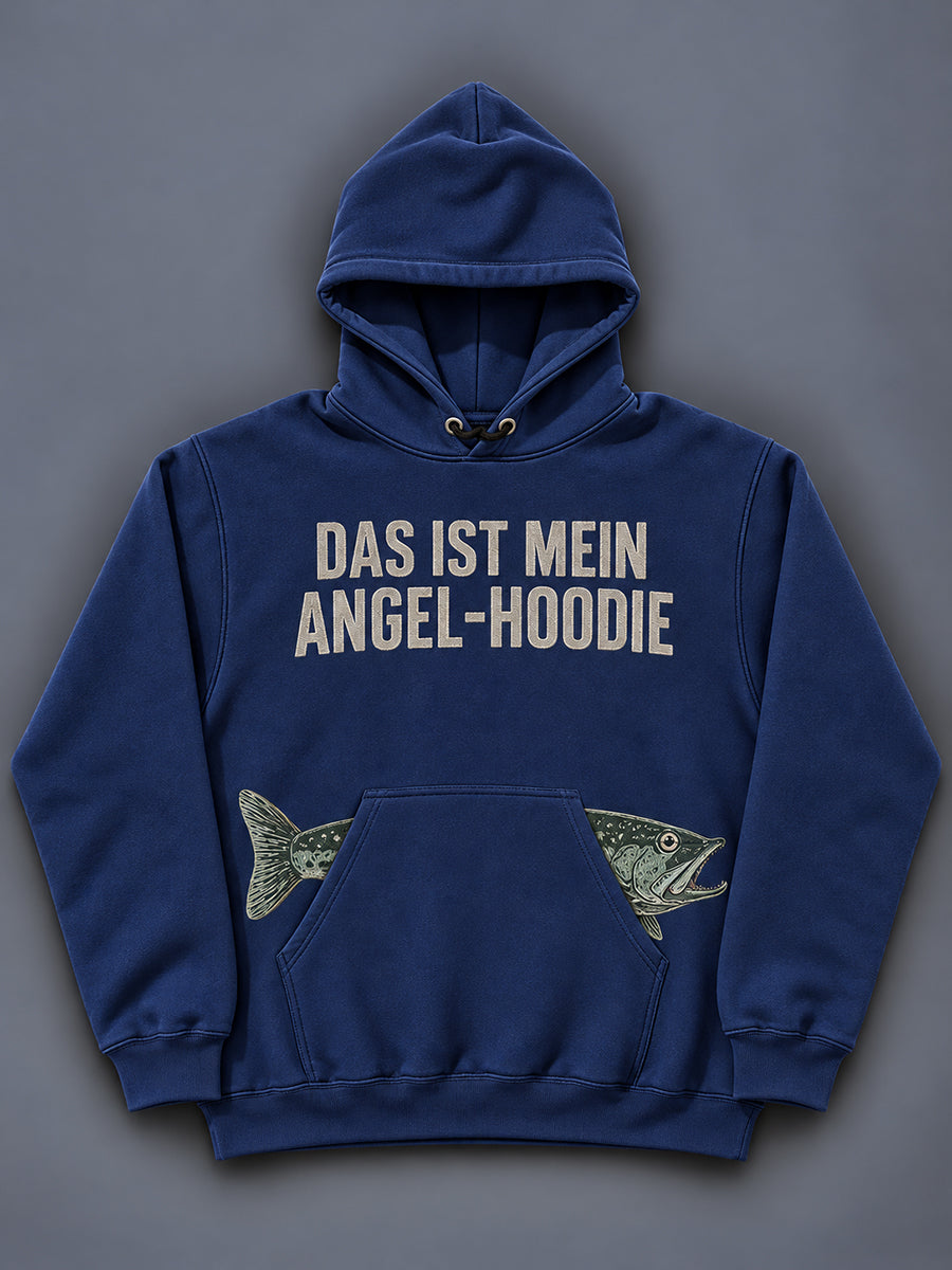 Men's Funny Fishing Print Hoodie With Pocket
