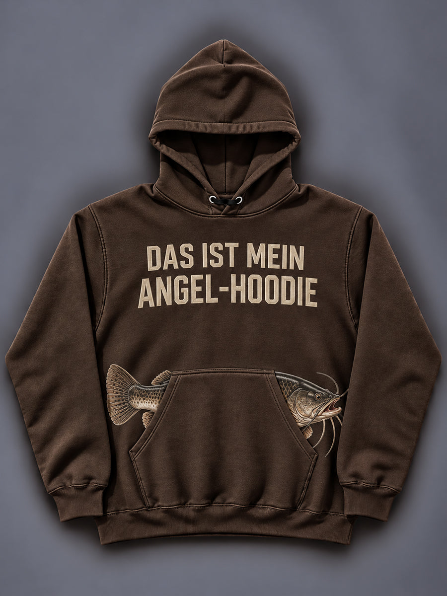 Men's Funny Fishing Print Hoodie With Pocket