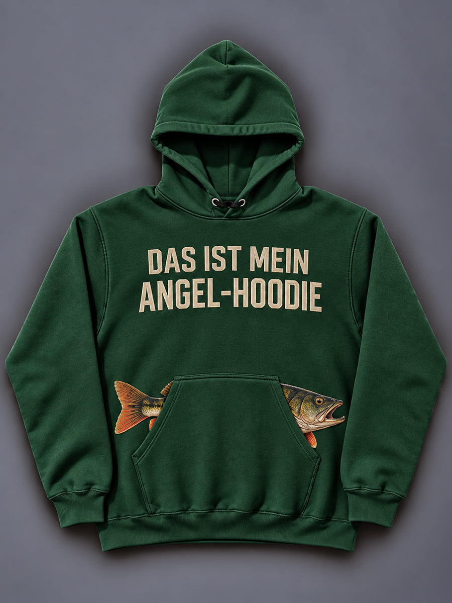 Men's Funny Fishing Print Hoodie With Pocket