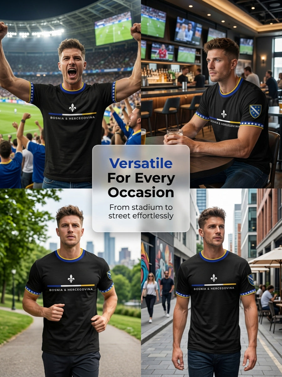 Herren-Fußballfan-T-Shirt mit Bosnien-ZMAJEVI-Print