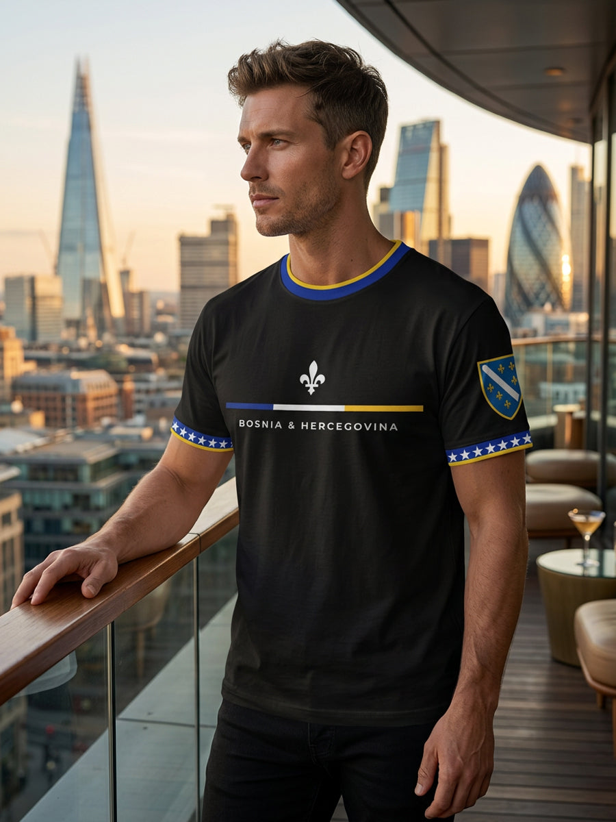 Herren-Fußballfan-T-Shirt mit Bosnien-ZMAJEVI-Print