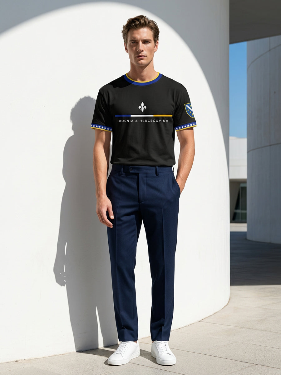 Herren-Fußballfan-T-Shirt mit Bosnien-ZMAJEVI-Print