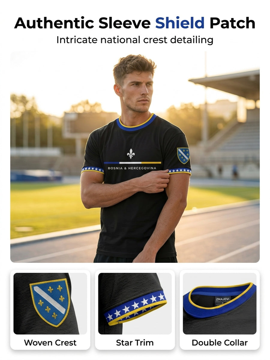 Herren-Fußballfan-T-Shirt mit Bosnien-ZMAJEVI-Print